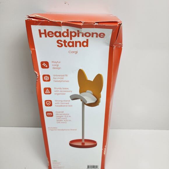 Corgi Puppy Dog Headphone Stand Perfect for Home, Office or Dorm Room NEW in Box - Picture 2 of 5